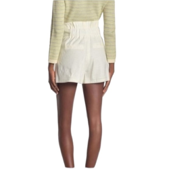 Veronica Beard High Waisted Linen Blend Cream Color Shorts D4 - Picture 4 of 10